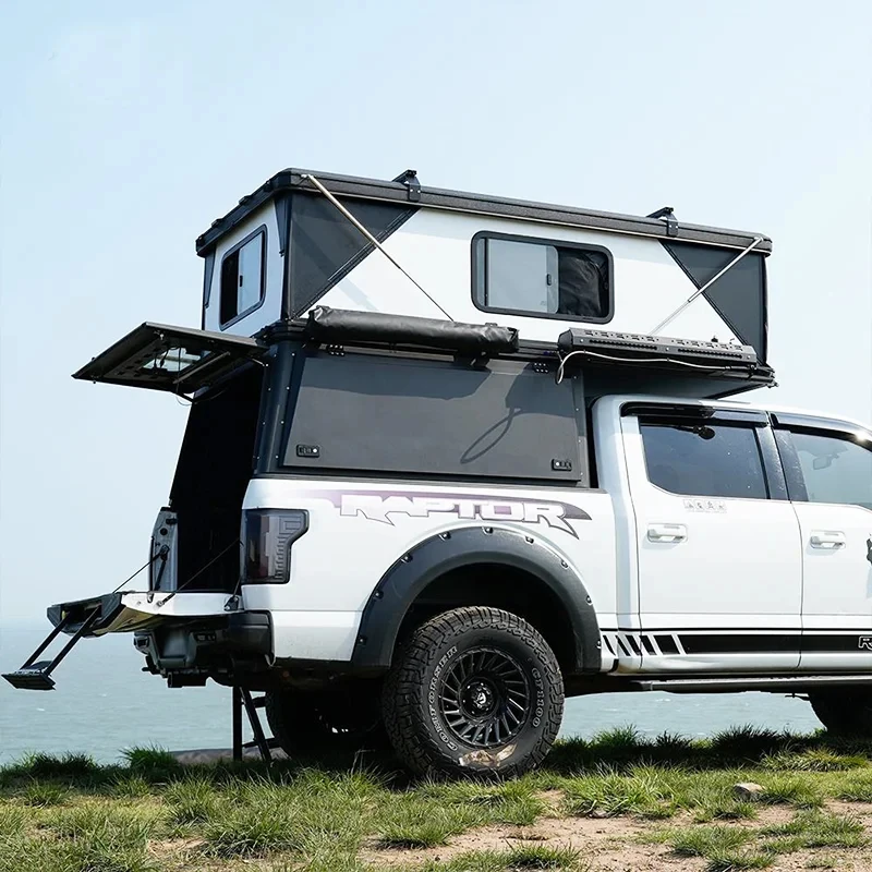 End of Year Sale Hard Shell Pickup Canopy Tent Waterproof Roof Top Tent  Waterproof Aluminum Alloy for  Gladiator  F150