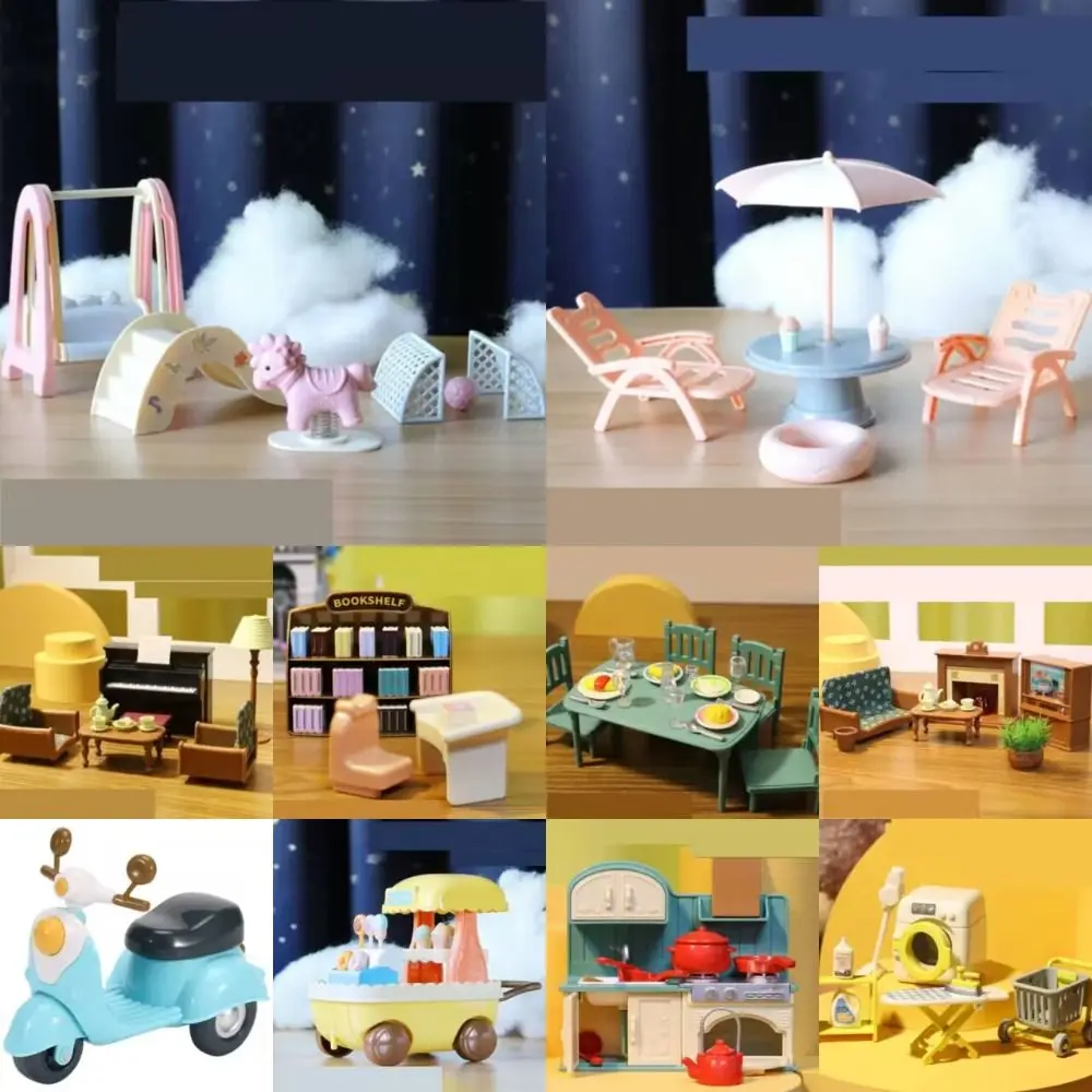 Developing Hands-On Skills Table Dollhouse Accessories Miniature Play House Toy Small Model Furniture Forest Family Kitchen Toy