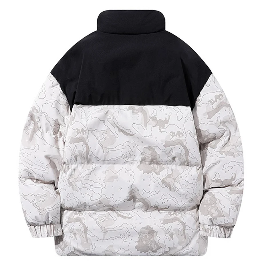 Winter Camouflage Parkas Men 8XL Plus Size Padded Jacket Coat Male Fashion Casual Stand Collar Parkas Patchwork Jackets