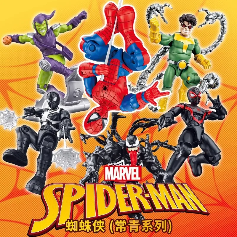 IN STOCK Original SpiderMan VENOM Green Goblin Doctor Octopus Peter Parker Black Suit Miles Blind Box Action Figures Model Gifts