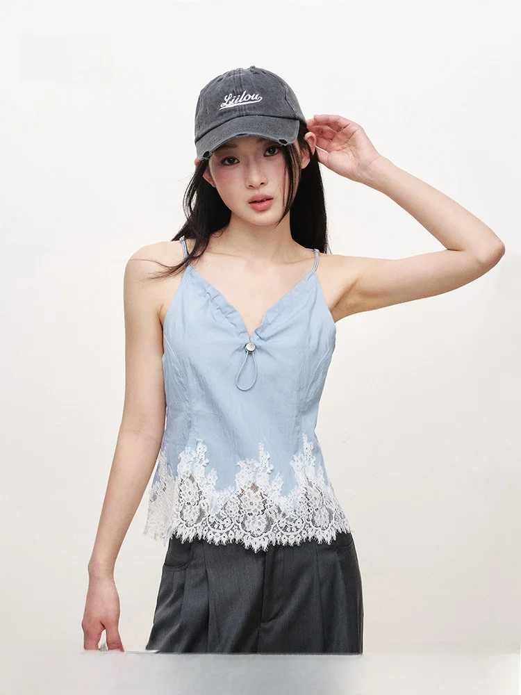 

Женский топ Liilou Multi-Sport с V-образным вырезом, асимметричным кроем и шнуровкой, удобный, свободный, летний, тонкий