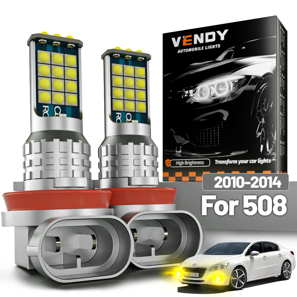 

2 шт. светодиодные противотуманные фары для Peugeot 508 2010-2014 2011 2012 2013, аксессуары Canbus