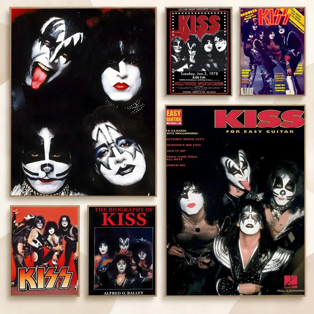 KISS 80s Classic Rock Band Retro Album Style Graphics Poster Contemporary Wall Art Print for Bedroom & Living Room, Unframed