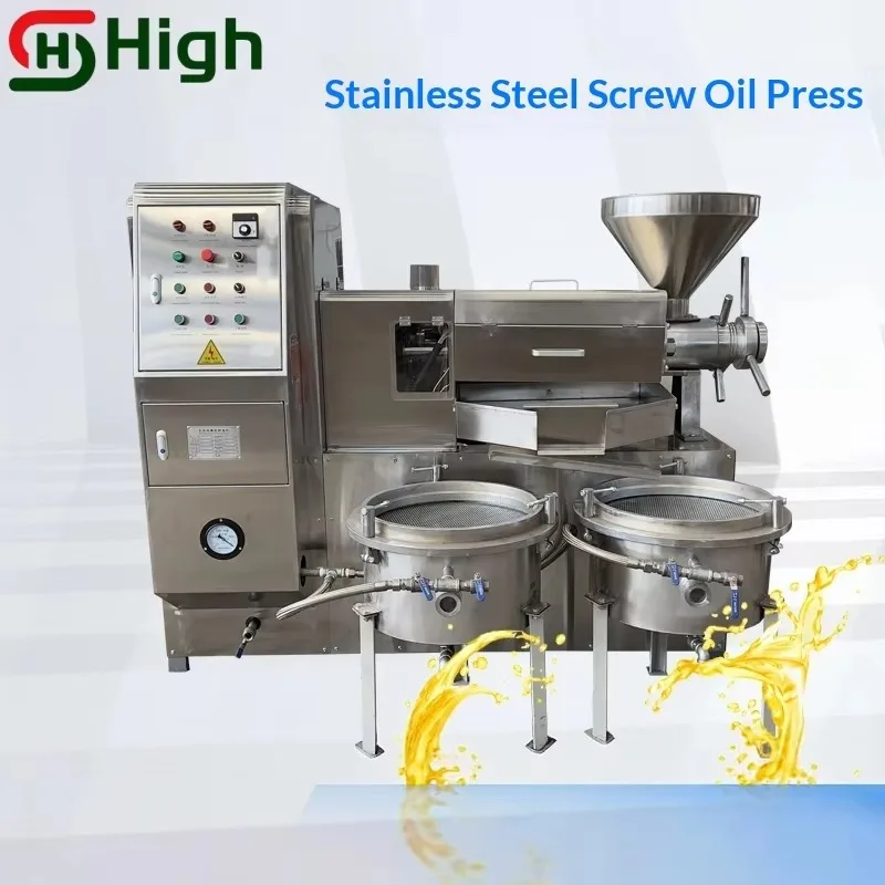2026 Commercial Oil Press with Temperature Control System for Sesame Soybean Walnut Flaxseed Pressing Filtering Integrated Machi