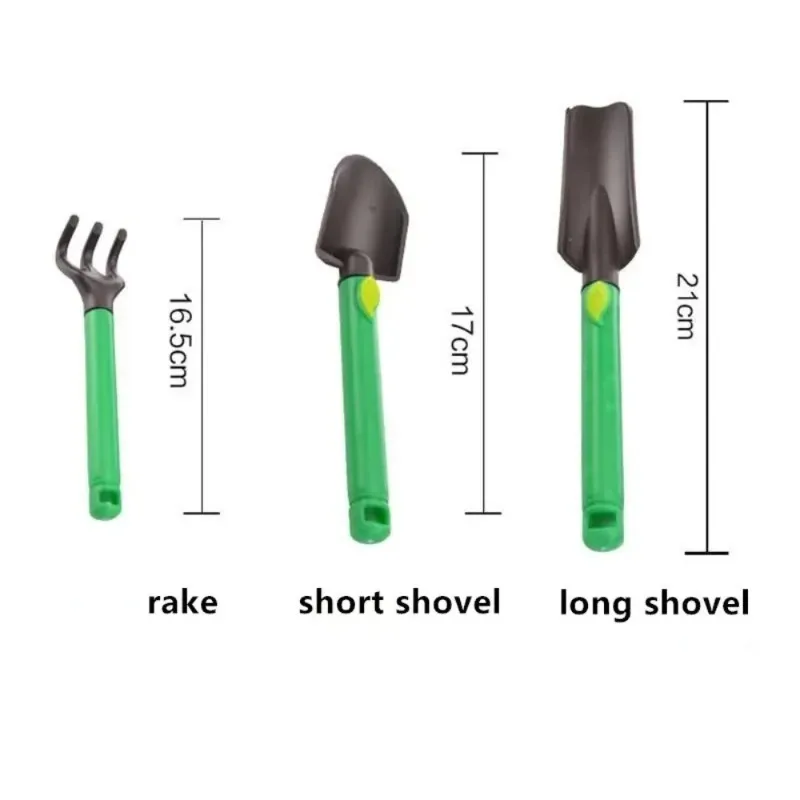 3pcs Kids Gardening Tools Kit Plastic Safe Gardening Tools Trowel Rake Shovel Gardening Tools Plastic Safe Mini Cute Durable