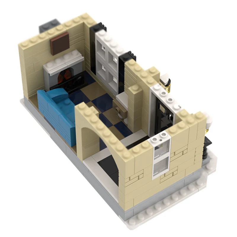 シティストリートビューモデル MOC ビルディングレンガ都市地域冬の家モジュラー技術ギフトホリデー組み立てる子供のおもちゃのスーツ