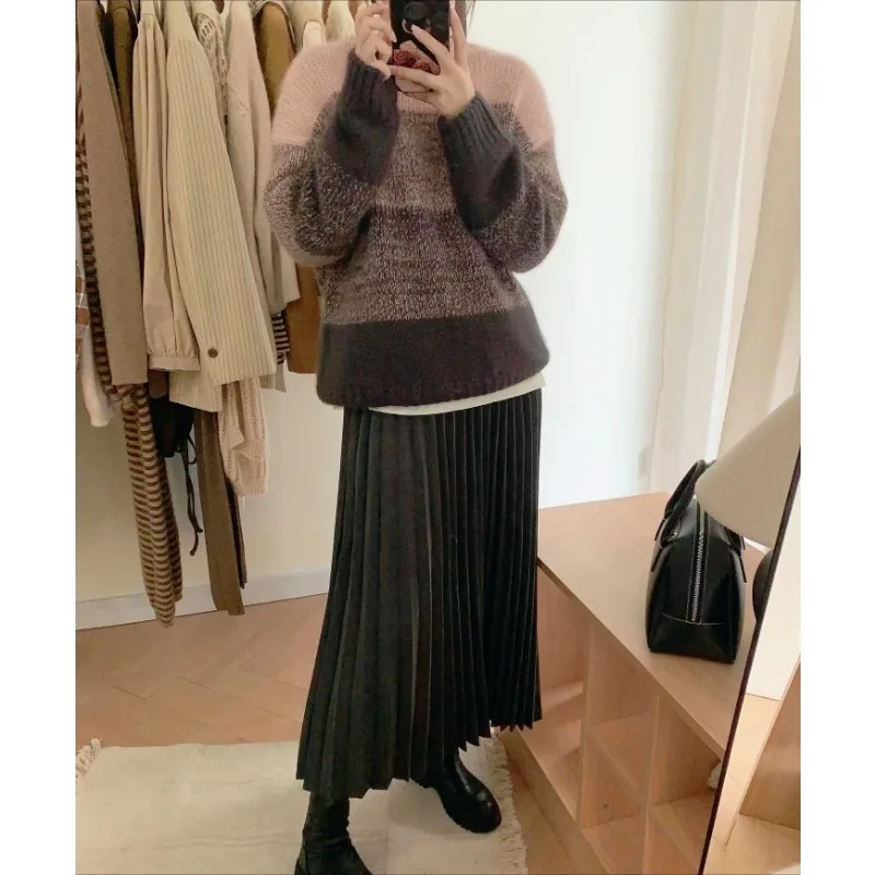 Autumn Winter Cashmere Sweater Women\'s V-Neck Long Sleeved Pullover Sweater Soft Loose Seamless Sweater Winter Sweater Woman