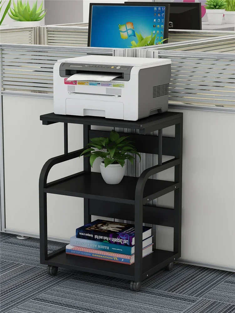 Printer shelf Multi-layer shelf Simple modern mobile floor-to-ceiling desk side home mainframe box storage rack