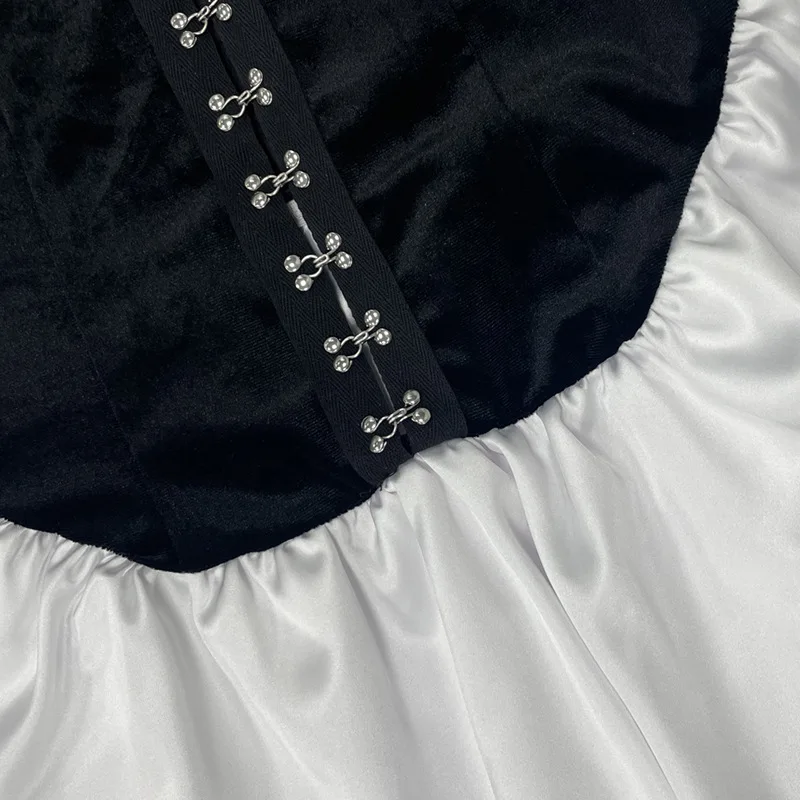 Patchwork เซ็กซี่ชุดมินิผู้หญิงเดี่ยว Breasted Corset ฤดูร้อน Backless วันเกิดพรรคชุด High Street แฟชั่น Robe