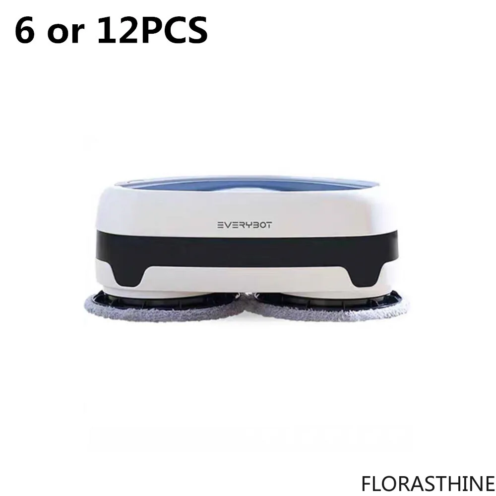 12PCS 6 or Washable Mother Yarn and Microfiber Mop Pads for Edge EVERYBOT RS500 RS700 Robot Replacement Accessory