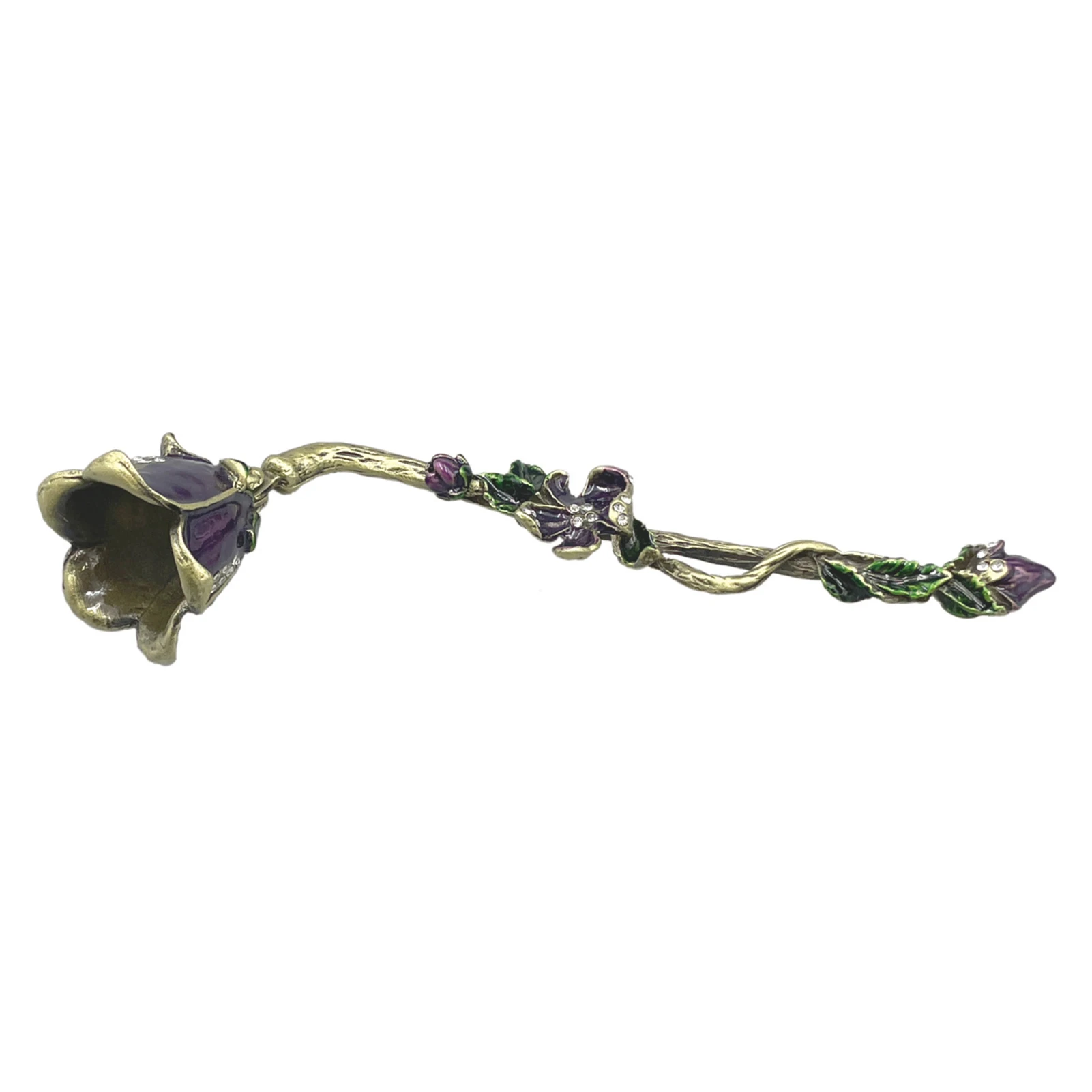 Candle Extinguisher Elegant Home Decor Accessory for Candle Lovers Vintage Alloy Flower Snuffer Tool Rhinestone Ornament Gift
