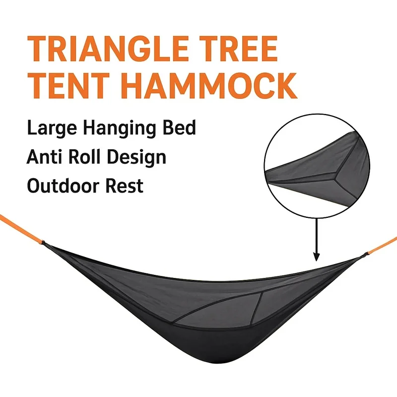 Large Triangle Tree Tent Hammock Outdoor Anti Roll Camping Hanging Bed