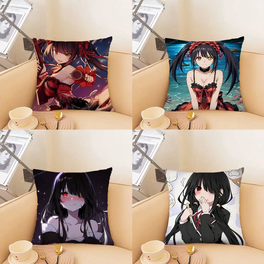Tokisaki Kurumi Anime DATE A LIVE Pillow Case Fashion Square Pillowcase Bedroom Sofa Room Ins Decoration Leisure