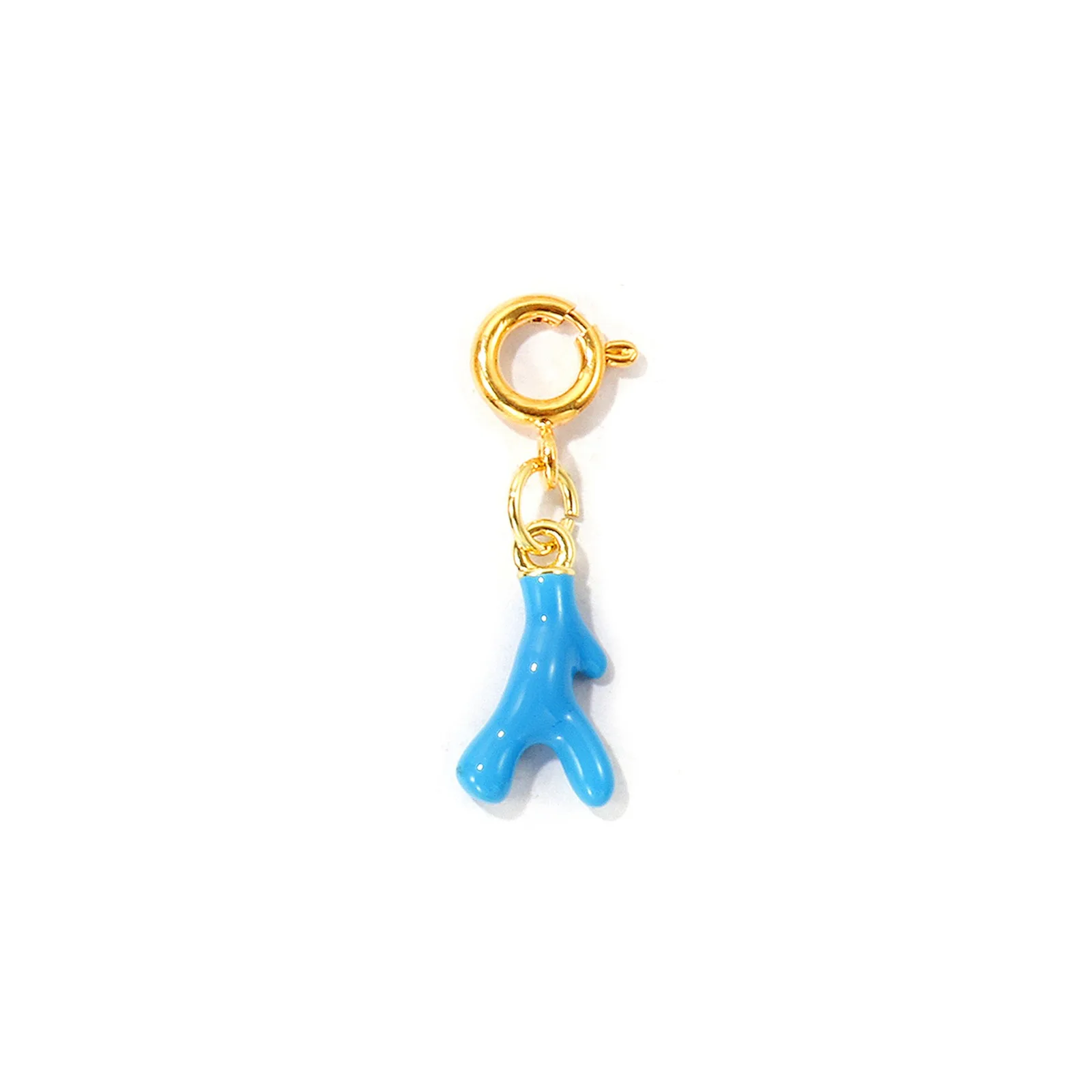 1 Stück Messing-Herz-Fisch-Kreuz-Anhänger, 18K vergoldet, mit Federringverschluss für Bikini-Dekoration, DIY-Sommer-Strand-Schmuckherstellung – Detail 8