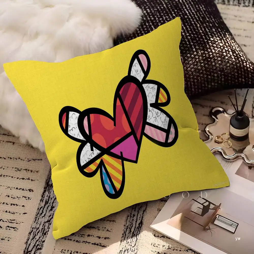 Britto Art Cushion Cover Inches Farmhouse Decor Home Throw Pillow Covers for Couch Decorations