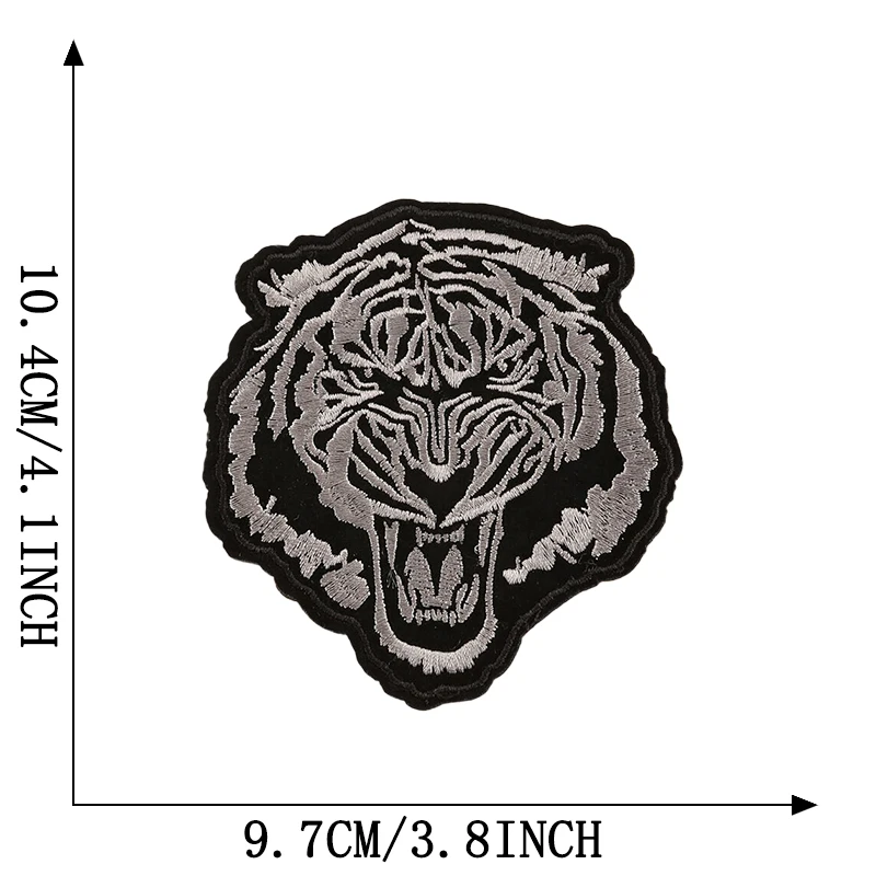Tiger Wolf Patches für Kleidung Jungen Tiere Bär Eisen auf bestickt Thermocollant Stoffe Jacken Thermo Mochila Nähen Parches – Detail 12