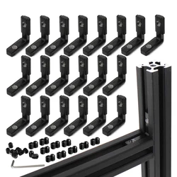 10sets 2020 Corner Bracket L-Type Internal Connectors With Screw for 2020 Series 6mm Slot Aluminum Extrusion Profile Accessories