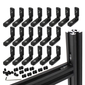 10 set 2020 Braket Sudut Konektor Internal Tipe-L Dengan Sekrup untuk Aksesori Profil Ekstrusi Aluminium Slot Seri 2020 6mm Seri 2020 12 braket l penjualan terbaik - №
