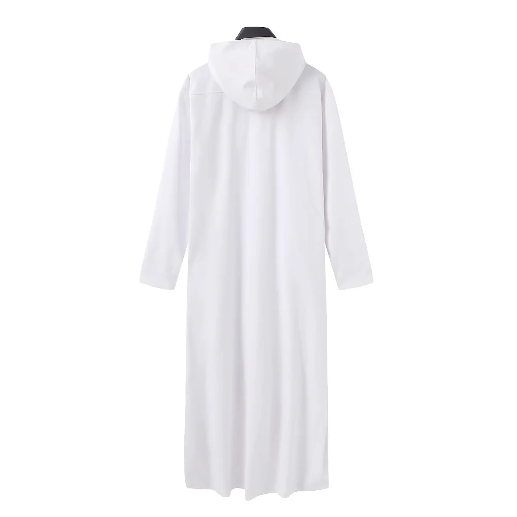 2025 Dubai Turkey Muslim Men's Pocket Solid Color Hat Wearable Robe Thobe Msl1 Robe Abaya Ramadan Dubai Luxury Islam Elegant