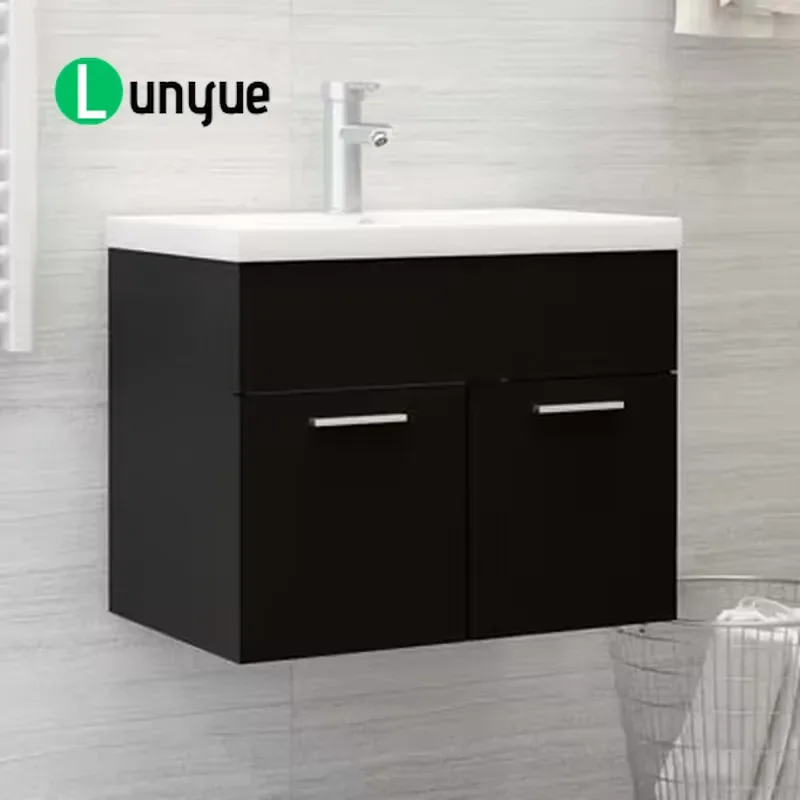 60cm Rectangular Wall Mounted Bathroom Vanity Cabinet Modern Engineered Wood Floating Sink Console Durable Easy Clean For