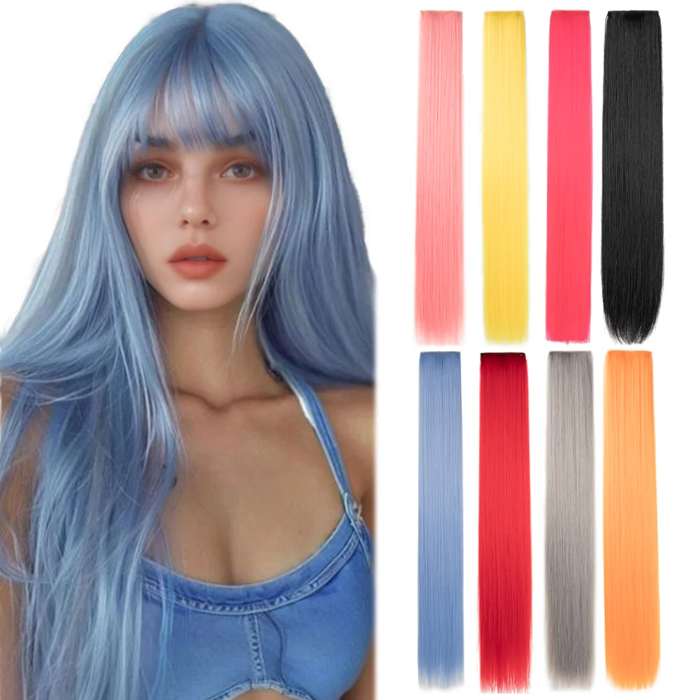 

Clip in Hair Extensions Colored Party Highlights 30 inch Multi-colors Straight Hair Synthetic Hairpieces