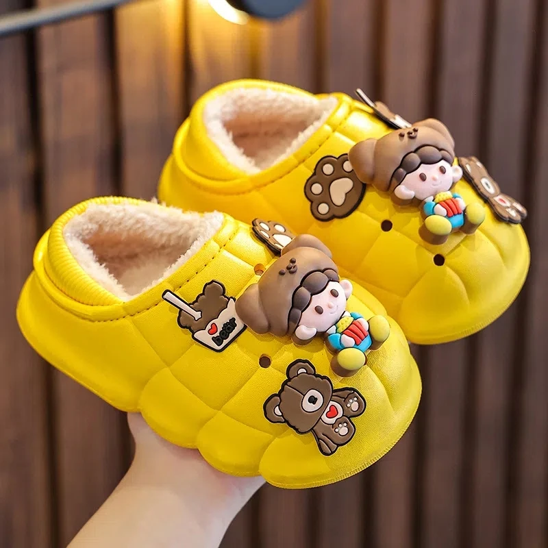 Nuovo arrivo Babi Furry Shoes Cute Cartoon pantofole ragazze ragazzi Indoor Warm Baby Shoe pantofola invernale impermeabile