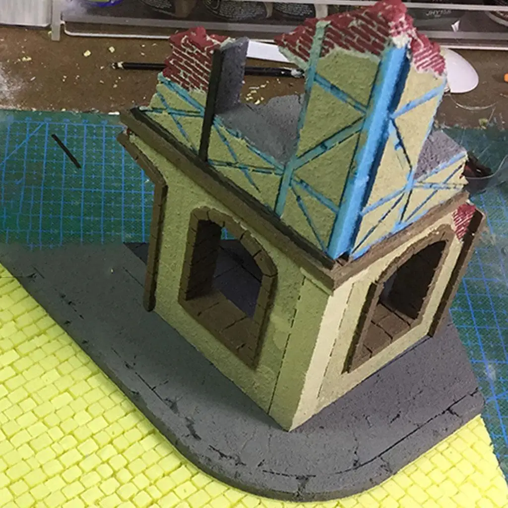 Modello di costruzione in scala rounds House * Dioramas Layout Wargame Sand giocattolo fai da te