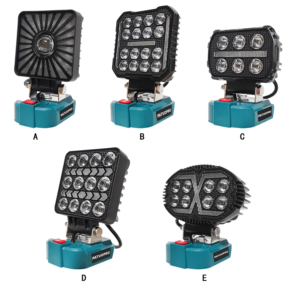 

PATUOPRO Portable LED Work Light Cordless Handheld Spotlight Rechargeable Jobsite Flashlight For Makita 18V Battery(No Battery)