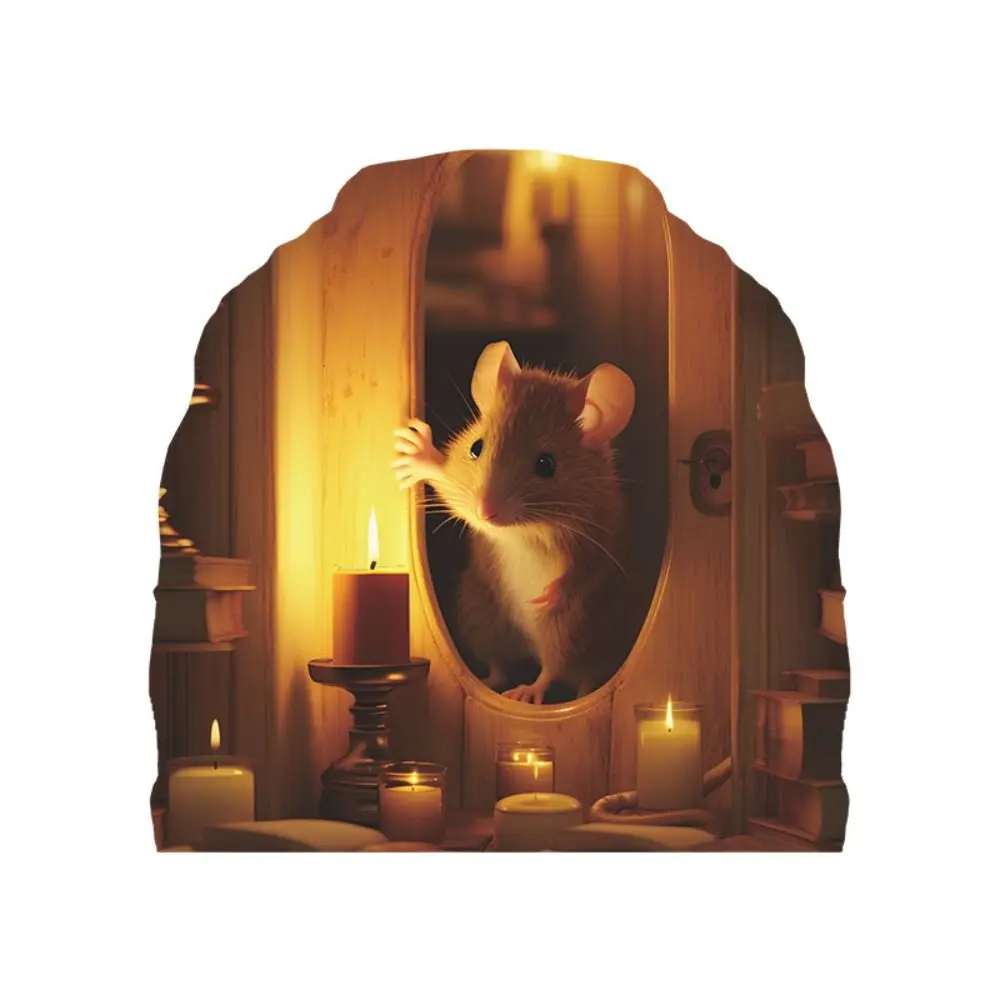 Cartoon Little Rat Hole Sticker Mini Cute Mouse Hole Wall Stickers Mouse Hole DIY 3D Rat Wall Decal Wall Beautification