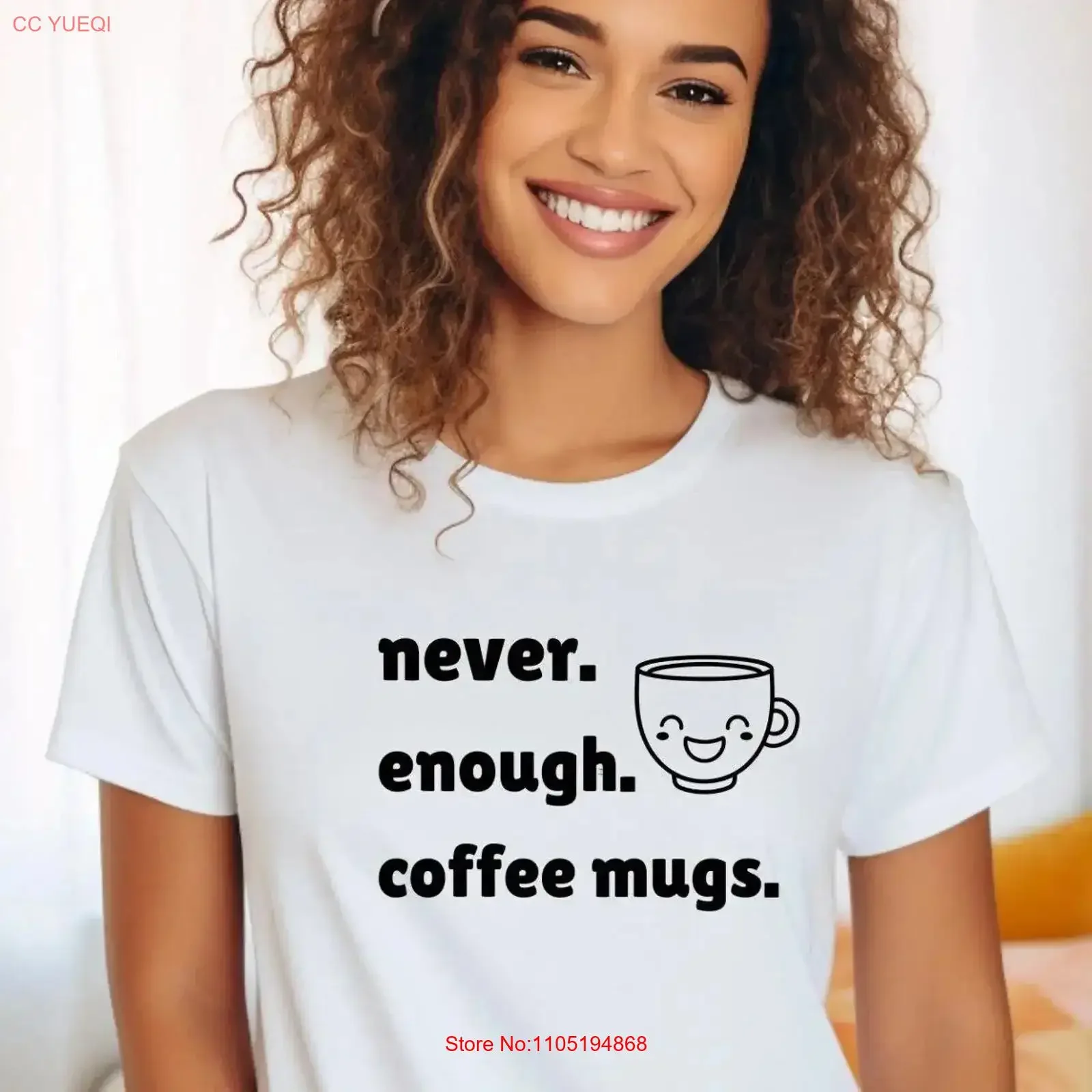Never Enough Coffee Mugs Jersey T Shirt Mug Collector Cup Cups vintage Washed graphic Top For Everyday Wear Slightly Casual