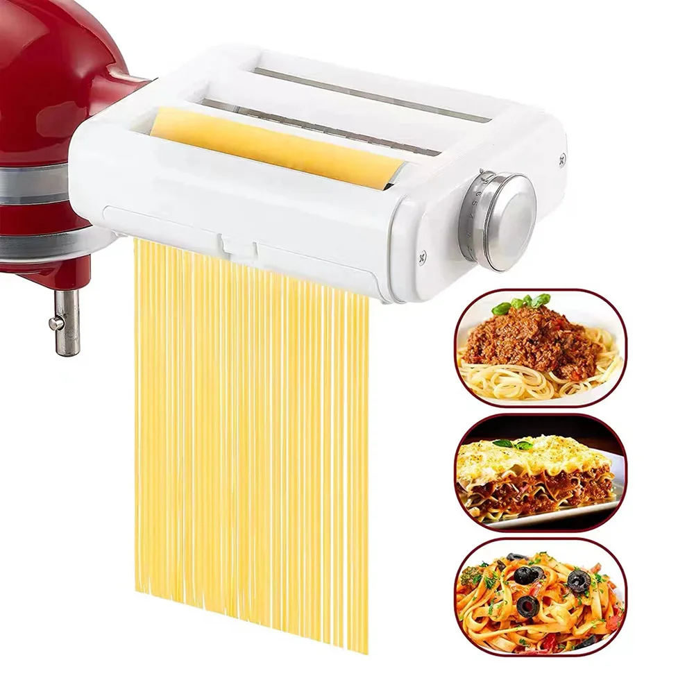 

Pasta Attachment for Kitchenaid Mixers Accessories 3In1 Include Dough Roller Spaghetti Fettuccine Cutter-Homemade Pasta Easily