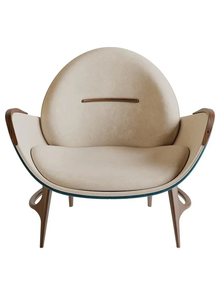 

Итальянское минималистское тканевое кресло для отдыха, светлое роскошное домашнее кресло из цельного дерева для гостиной