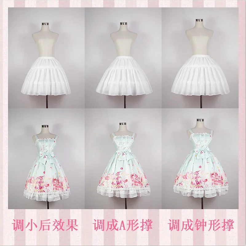 Baljurk Onderrok Korte Jurk Cosplay Chiffon Tow Bones Lolita Petticoat Ballet Rockabilly Crinoline