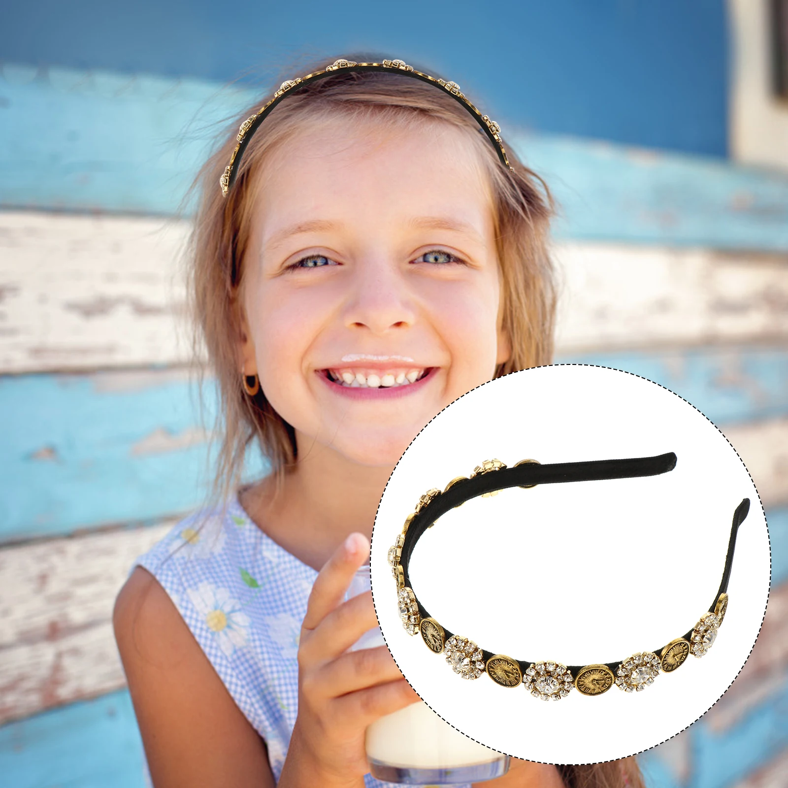 

Rhinestone Headband Girl Hair Accessories Court Style Fashion Cintage Alloy Hoop Bride Wedding