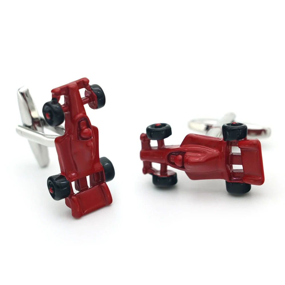 iGame Formula Racing‌ Cuff Links Red Painting Sport Car Design Quality Brass Shirt Cufflinks For Men