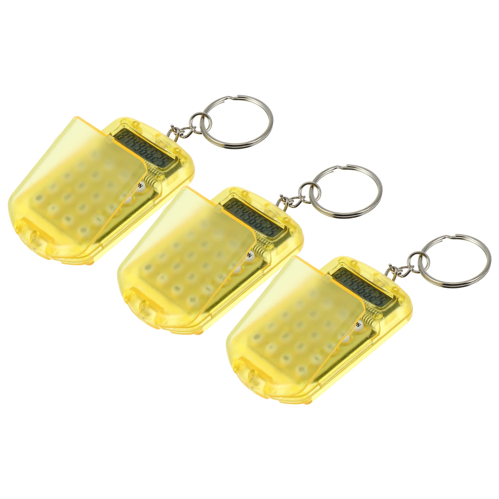 

3 Pcs Calculator Transparent Keychains Small Pocket Size Portable Students Mini Calculator Office Supplies LCD Digital