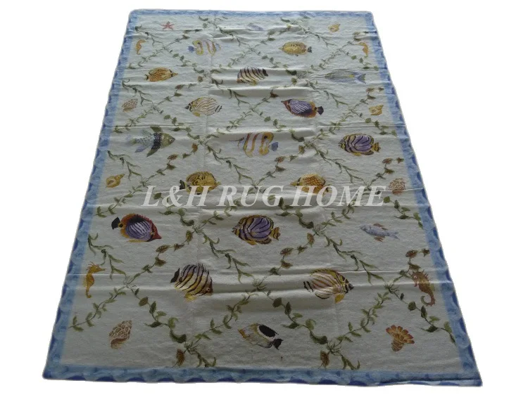 Free Shipping  6'x9' Handmade Rug New Zealand Woolen needlepoint rug & carpet bamboo design