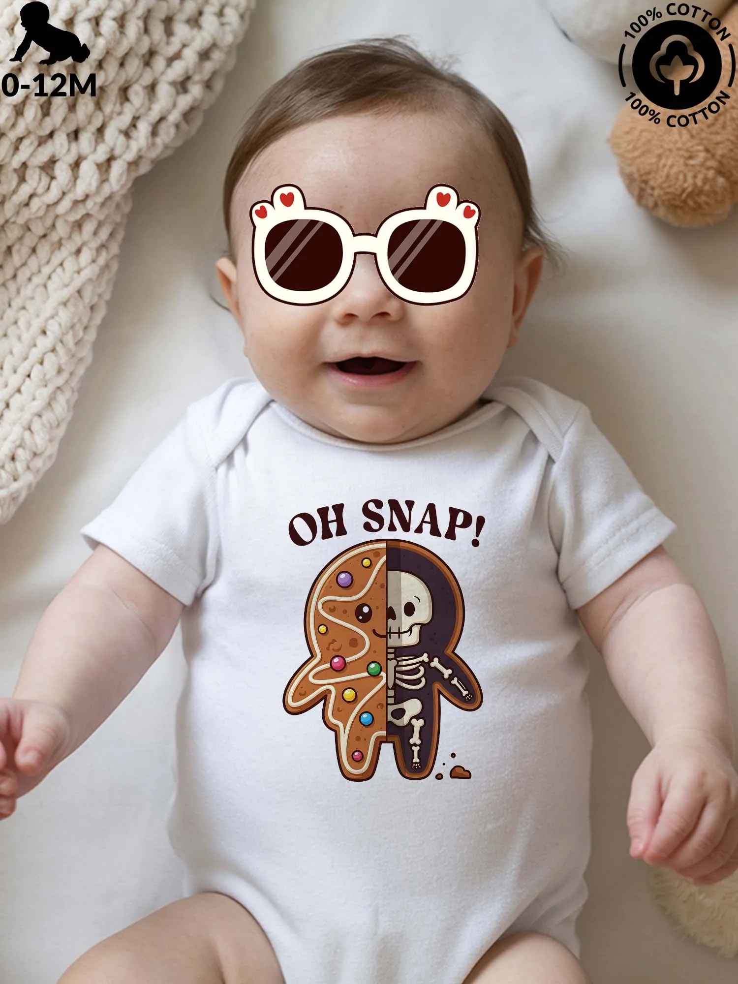 

Oh Snap Unisex Baby Crawling Suit, Pure Cotton Soft Onesie, All-Season Wear White Bodysuit 190GSM