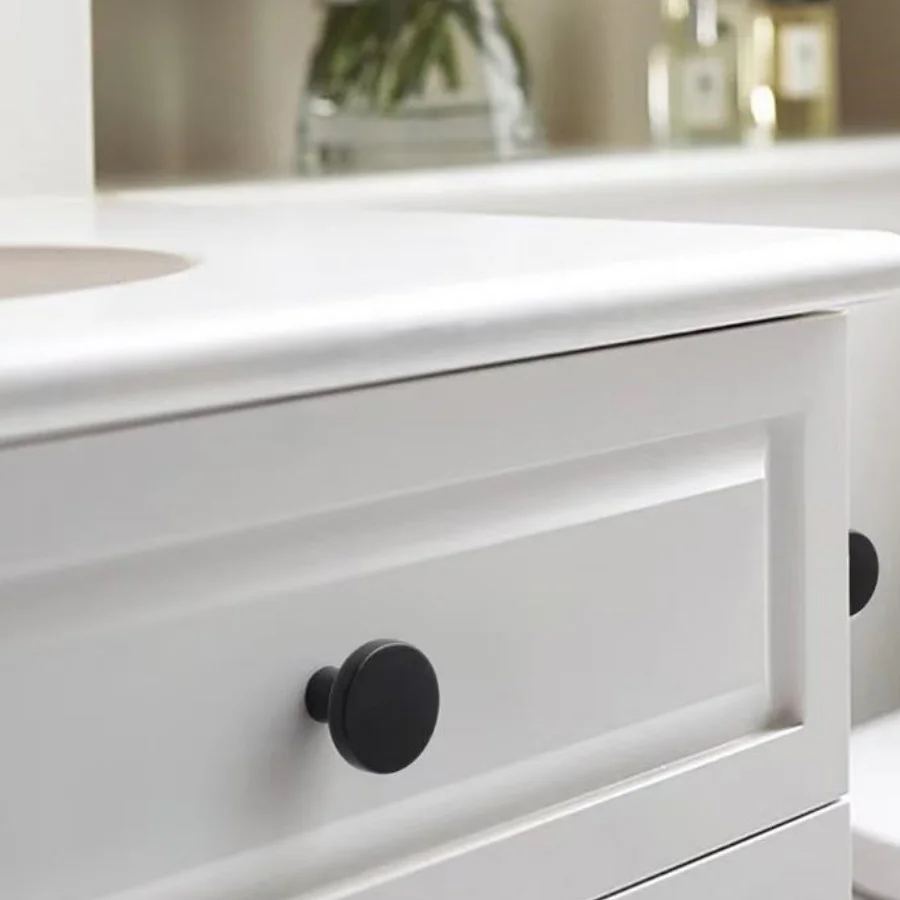 

Modern Black Cabinet Knob Matte Black Drawer Clothes closet Handle Kitchen Cupboard Bathroom Dresser Hardware Handles Zinc Alloy