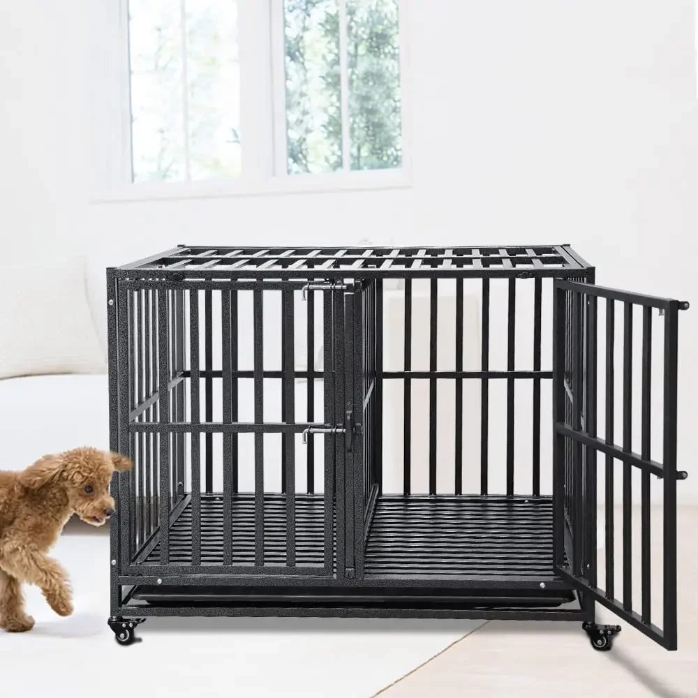 For Stackable Dog Crates with Divider-Heavy Duty Dog Kennels and Crates for Small Medium and Large Dogs