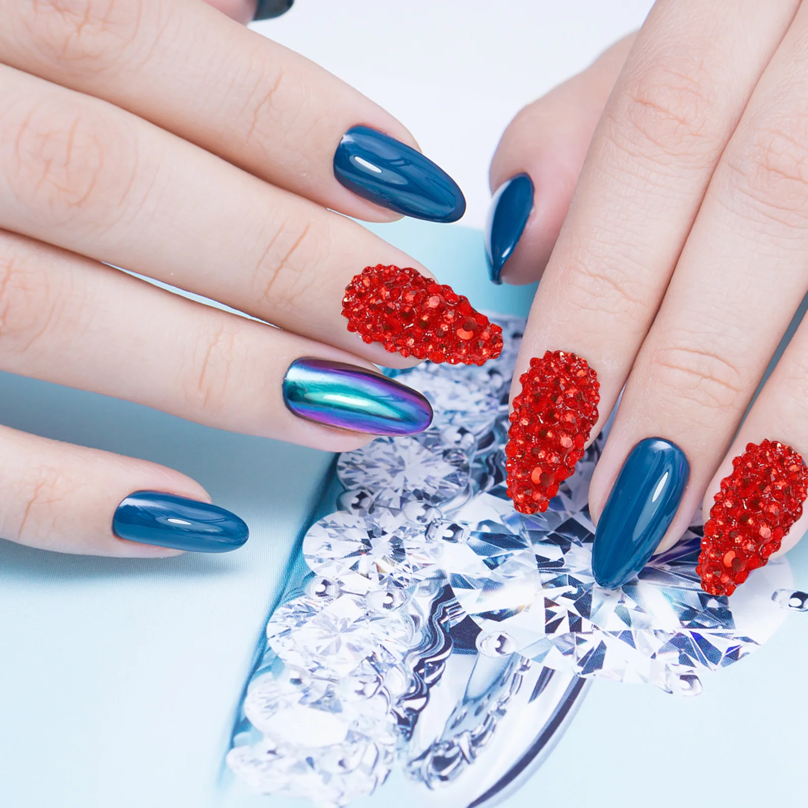 

1 Box Nail Charms DIY Flatback Rhinestones Nail Art Decorations Manicure Rhinestone Ornaments Accessories Rhinestone Ornaments