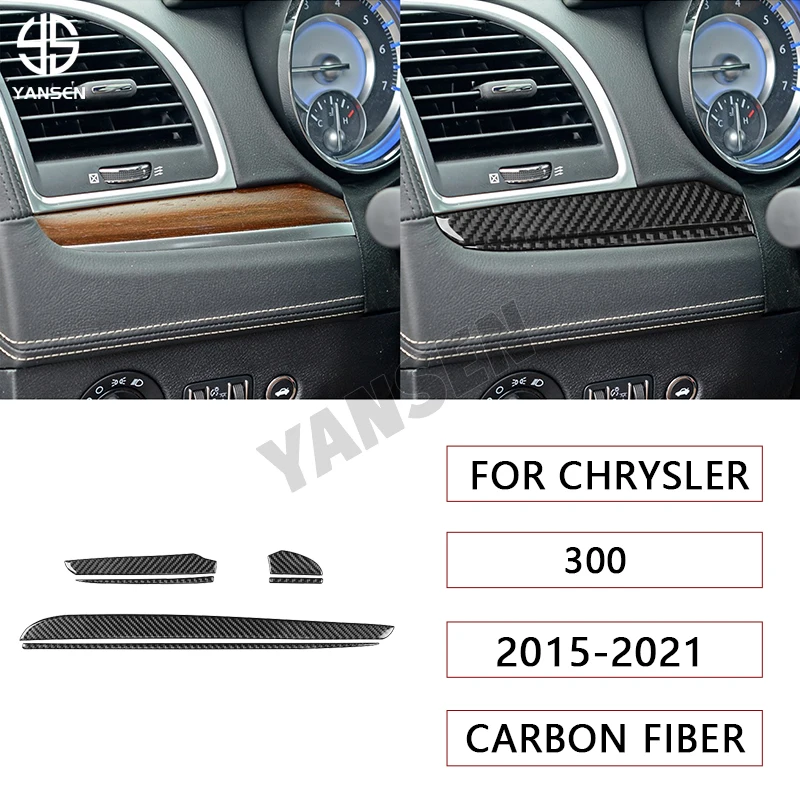 

Car Center Console Dashboard Panel Carbon Fiber Sticker For Chrysler 300 300C 2015-2021 Car Accessories
