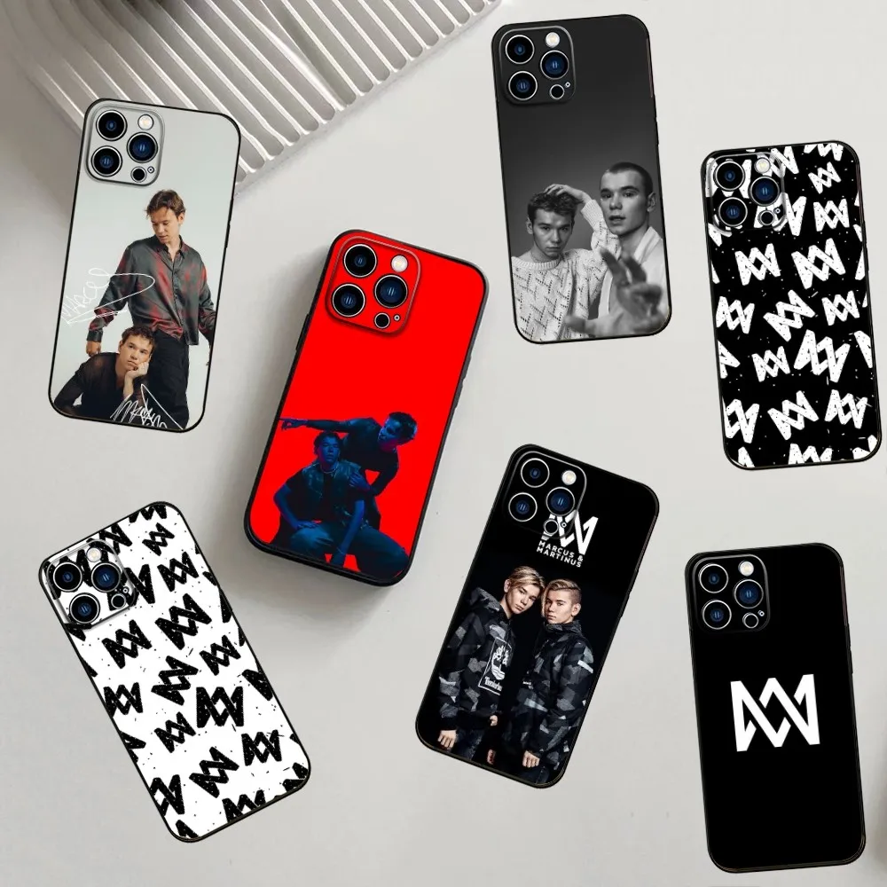 M-Marcus And Martinus Phone Case For iPhone 16,15,14,13,12,11,Pro,X,XS,Max,XR,Plus,Mini Soft Silicone Black Shockproof TPU