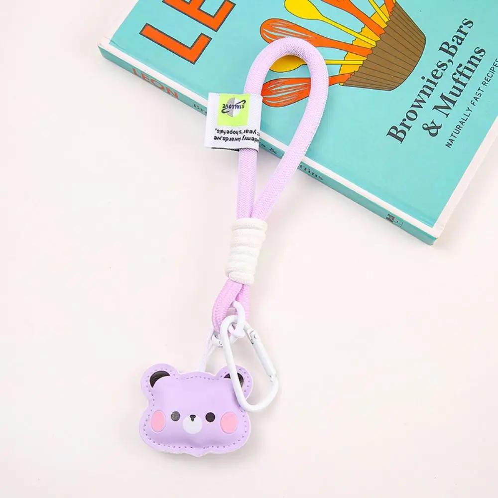 Handmade Woven Cartoon Mobile Phone Lanyard Heart Dacron Phone Wrist Straps Cartoon Bear Mobile Phone Wrist Rope Jewelry