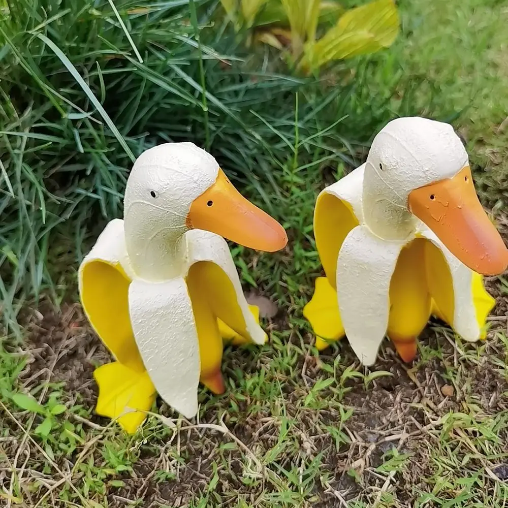 Yard Decorations Art Peeled Banana Garden Statue Creative Duck Statue For Outdoor Decor Garden Ornaments Accessories