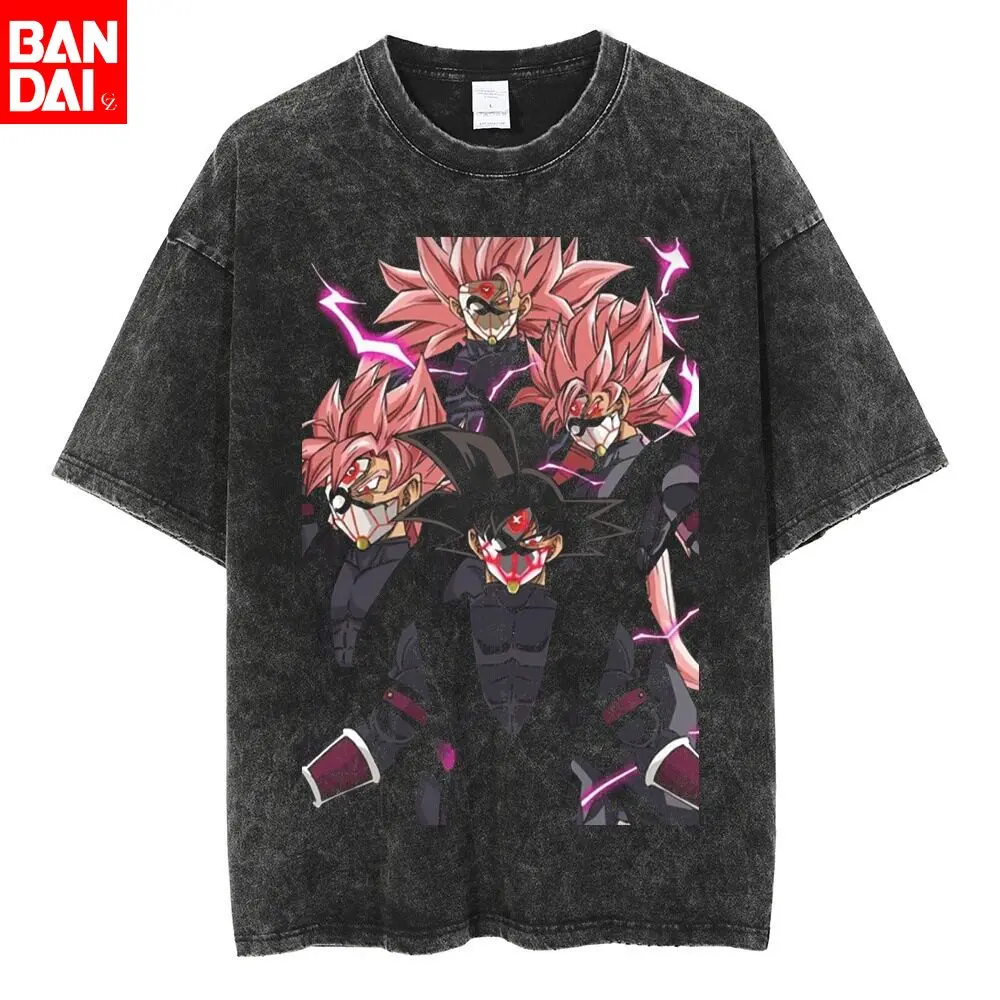 

Футболка Dragon Ball Heroes в винтажном стиле с эффектом потертости, летняя, оверсайз, уличная одежда, с аниме-графикой, для мужчин и женщин, повседневная, хлопковая, 2026