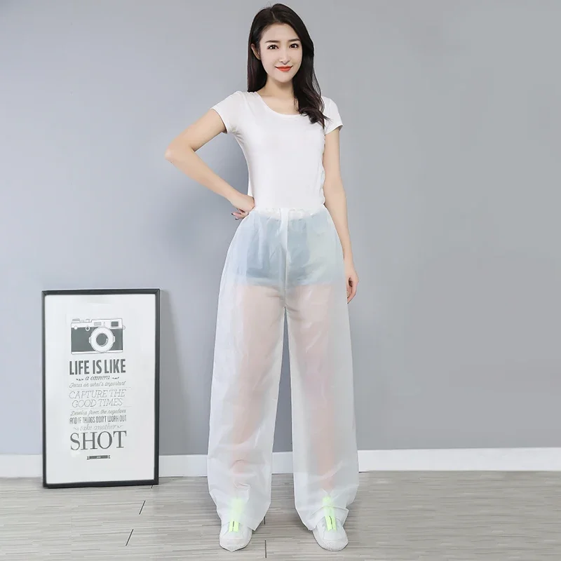 Clear Transparent PVC EVA Thick Trousers Waterproof Pants Loosen Easy Drop Off Rain Clothes