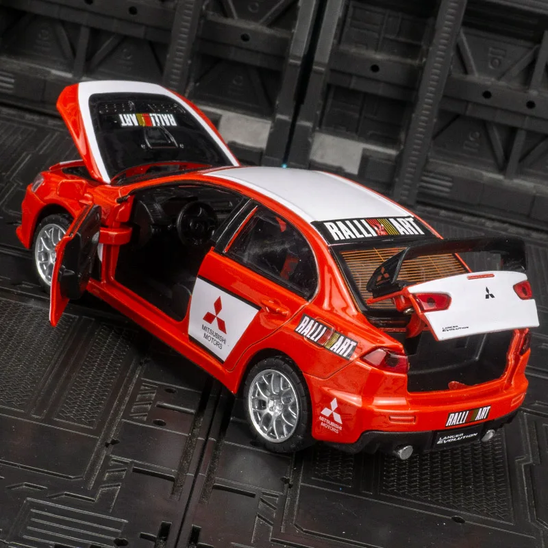 1:32 Mitsubishi Lancer Evolution GT3 Metal Alloy Car Model Diecasts Toy Vehicles Model Sound Light Car Toys For Childrens Gifts