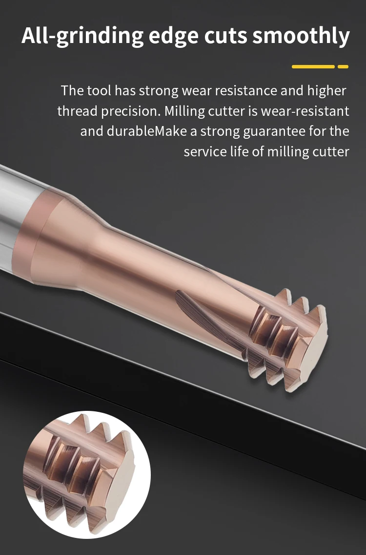 Imagem -06 - Dentes Completos Rosca Fresa Carboneto de Tungstênio Aço Cnc Usinagem Revestido Ferramenta de Corte Brown Revestimento Hrc65 M3.5-m24