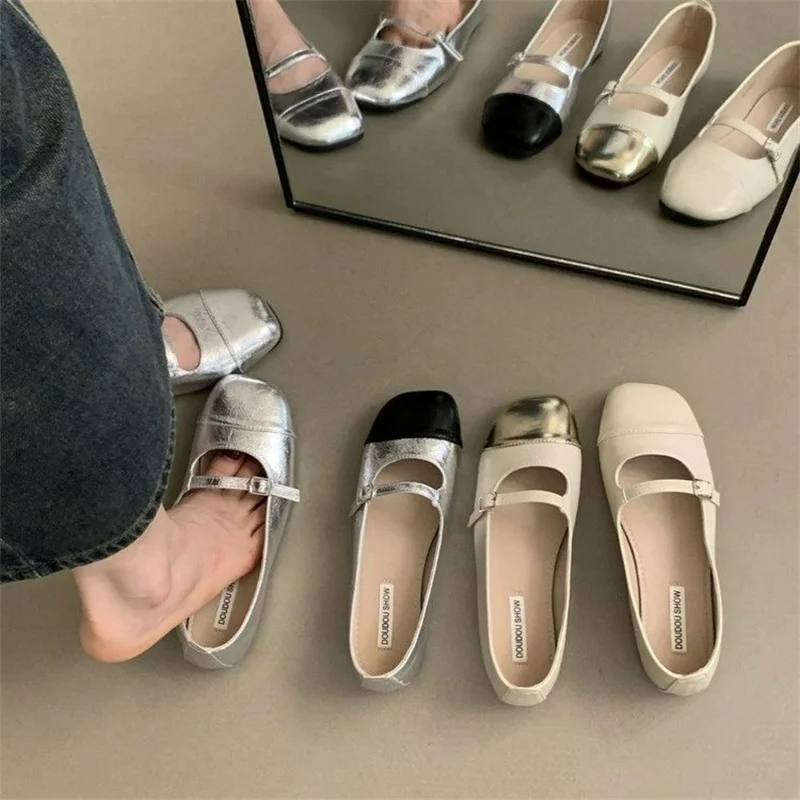 

Женские туфли с закрытым носком, Туфли Мэри Джейн на плоской подошве, удобные туфли с закрытым носком, лето 2024